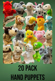 Animal Hand Puppet "PACK OF 20 PIECES"