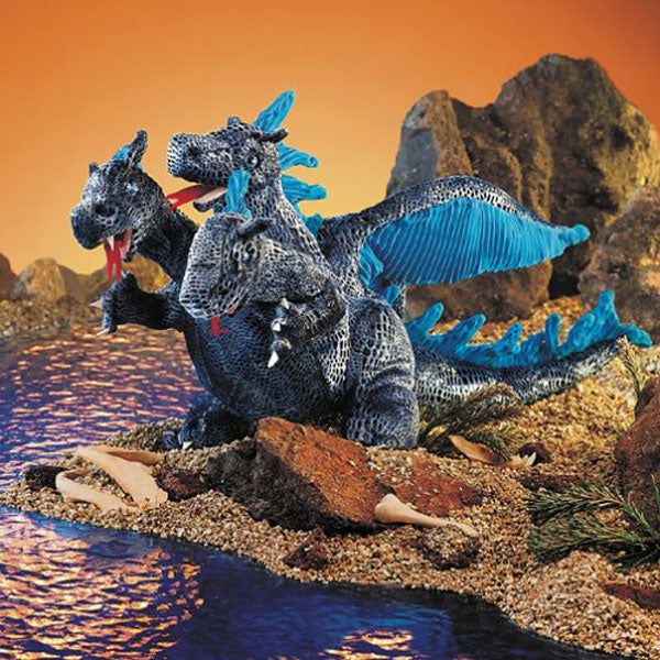 Folkmanis Three Headed Blue Dragon // #1 Australian Puppet Store™