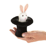 Mini Rabbit In Hat Finger Puppet Folkmanis