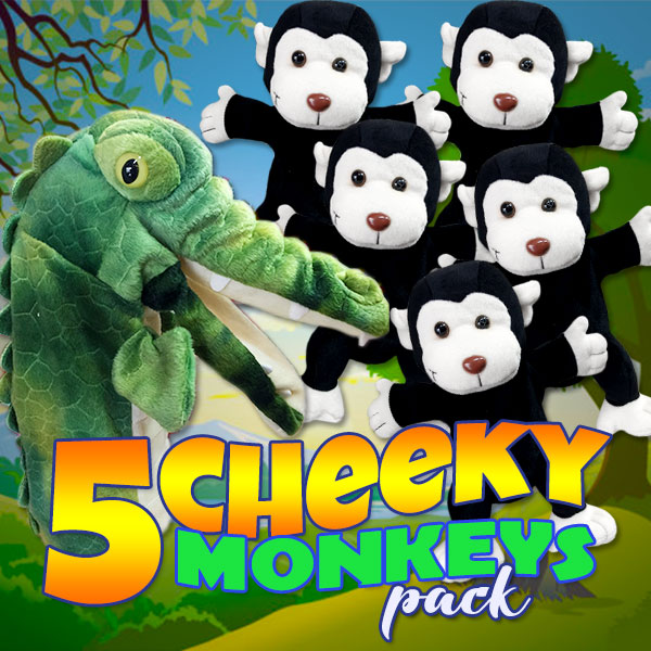 Monkey Puppets - GET PACK OF 5 CHEEKY MONKEY PIECES - Ship All Over Australia // Save $16 Now